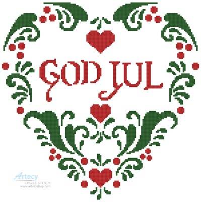 cross stitch pattern God Jul