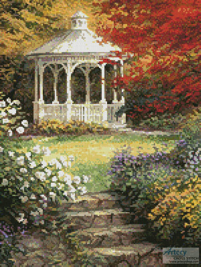 cross stitch pattern Garden Steps (Crop)