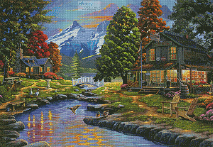 cross stitch pattern Going to the Sun View