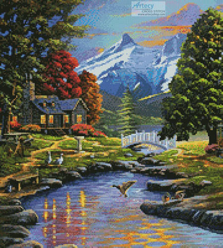 cross stitch pattern Going to the Sun View (Crop)
