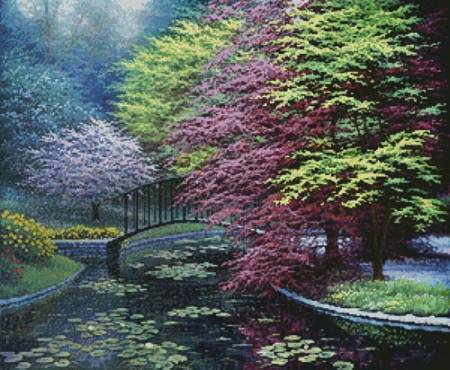 cross stitch pattern Gardens of the Villa Melzi