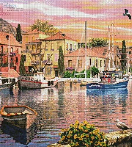 cross stitch pattern Harbour Sunset (Crop 2)