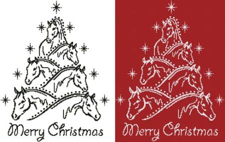 cross stitch pattern Horse Christmas Tree