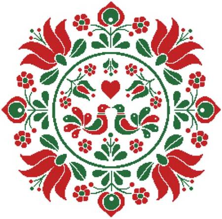 cross stitch pattern Hungarian Folk Art Design