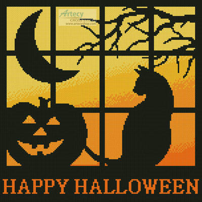 cross stitch pattern Halloween Square 3