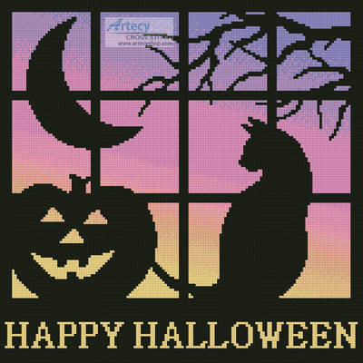 cross stitch pattern Halloween Square 1