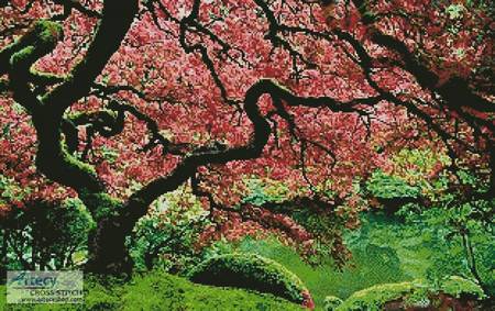 cross stitch pattern Japanese Maple
