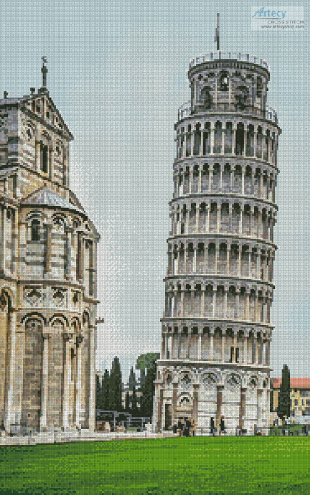 cross stitch pattern Leaning Tower of Pisa