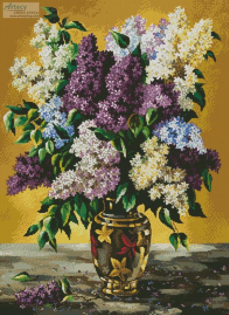 cross stitch pattern Lilac Bouquet
