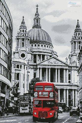 cross stitch pattern London Bus