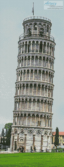 cross stitch pattern Leaning Tower of Pisa (Crop)