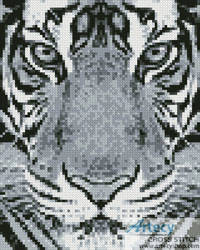cross stitch pattern Mini Bengal Tiger Black and White