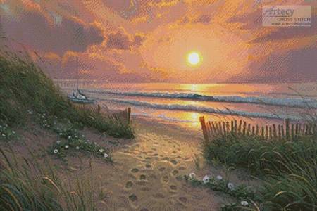 cross stitch pattern Morning Glories Painting