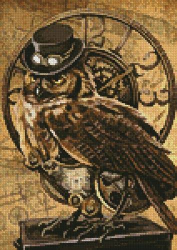 cross stitch pattern Mini Steampunk Owl