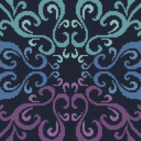 cross stitch pattern Mini Purple Blue Green Square