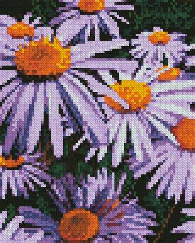 cross stitch pattern Mini Purple Daisies
