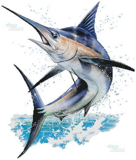 cross stitch pattern Marlin Painting