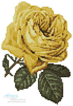 cross stitch pattern Mini Yellow Rose 2
