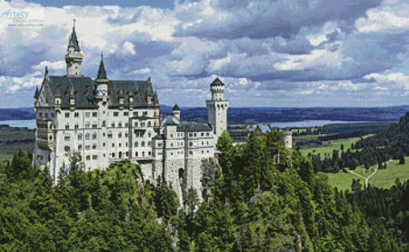 cross stitch pattern Neuschwanstein Castle 2