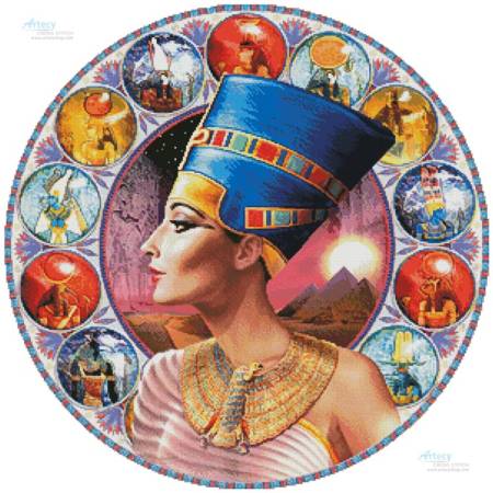 cross stitch pattern Nefertiti Circle (Left)