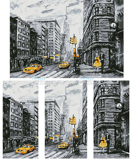 cross stitch pattern New York Abstract