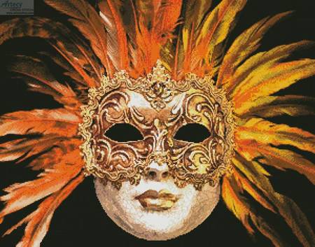 cross stitch pattern Orange Mask