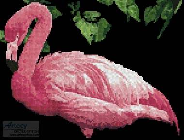 cross stitch pattern Pink Flamingo 2