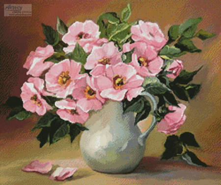 cross stitch pattern Pink Bouquet