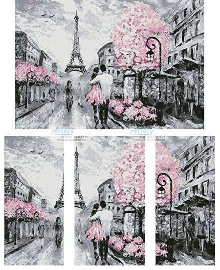 cross stitch pattern Paris Abstract