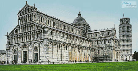 cross stitch pattern Pisa Cathedral in the Day