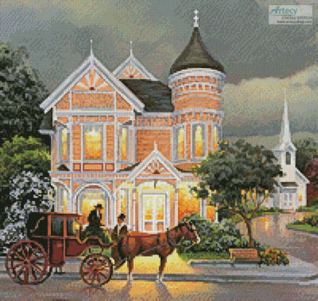 cross stitch pattern Rainy Afternoon (Crop)