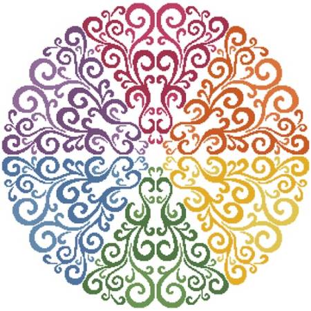 cross stitch pattern Rainbow Circle