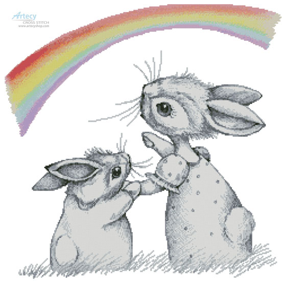 cross stitch pattern Rainbow Wishes