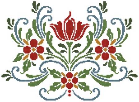 cross stitch pattern Rosemaling 5