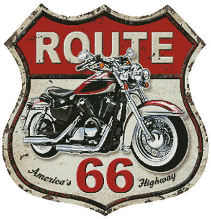cross stitch pattern Route 66