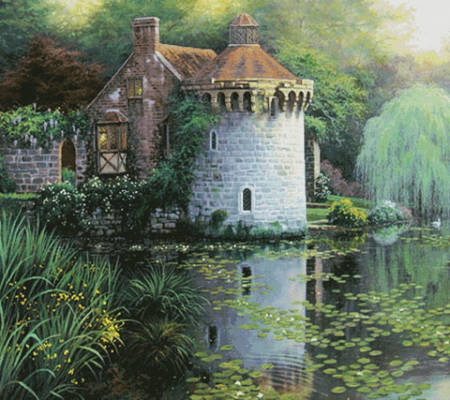cross stitch pattern Scotney Castle Garden (Cushion)