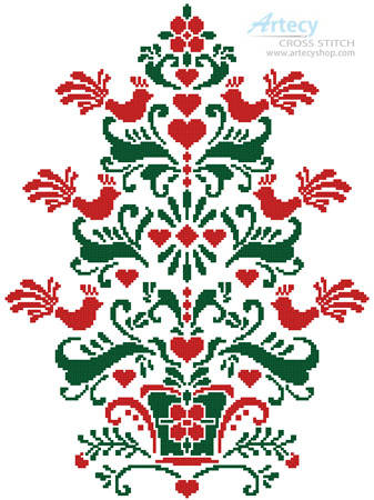 cross stitch pattern Scandinavian Christmas Tree