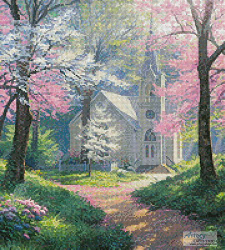 cross stitch pattern Spring Chapel (Crop)