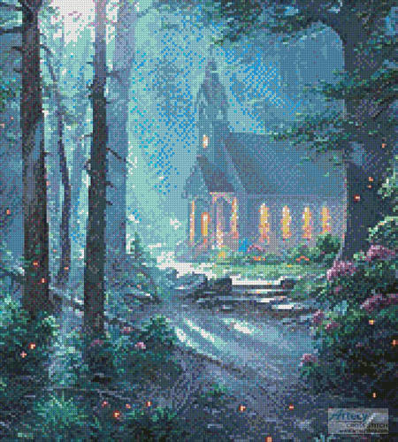 cross stitch pattern Summer Chapel (Crop)