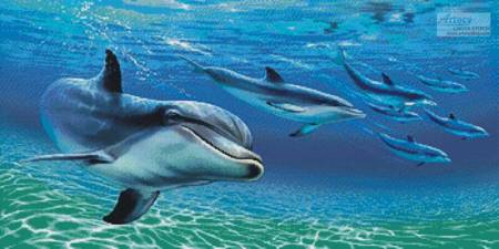 cross stitch pattern Sunlit Divers