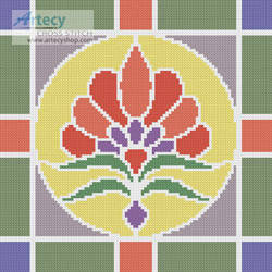 cross stitch pattern Stained Glass Square 3