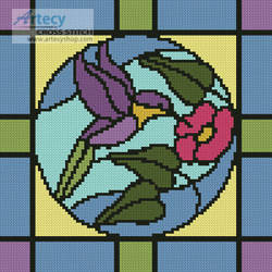cross stitch pattern Stained Glass Square 4
