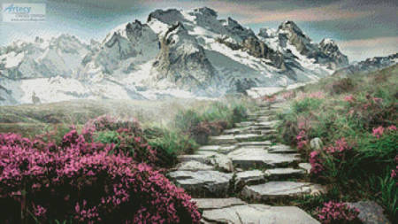 cross stitch pattern Stairway to the Mountains