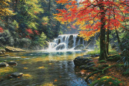 cross stitch pattern Tranquil Falls (Large)