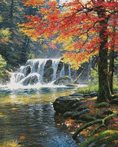 cross stitch pattern Tranquil Falls (Crop)