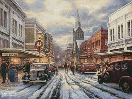 cross stitch pattern The Warmth of Small Town Living