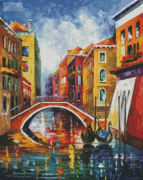 cross stitch pattern Venice Bridge