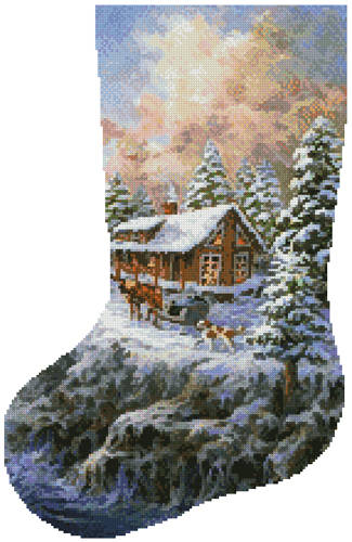 cross stitch pattern Winter Majesty Stocking (Left)