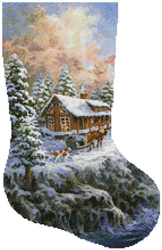 cross stitch pattern Winter Majesty Stocking (Right)