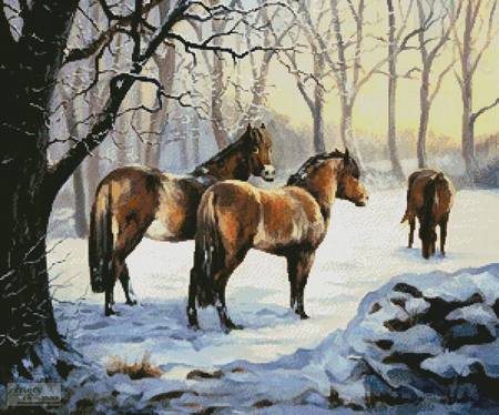 cross stitch pattern Winter Pasture